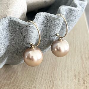 Gold Drop Earrings with Spherical Beads